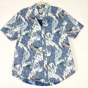 Reyn Spooner Pacific Swell Aloha Shirt Size Medium Dolphin Ocean Cotton